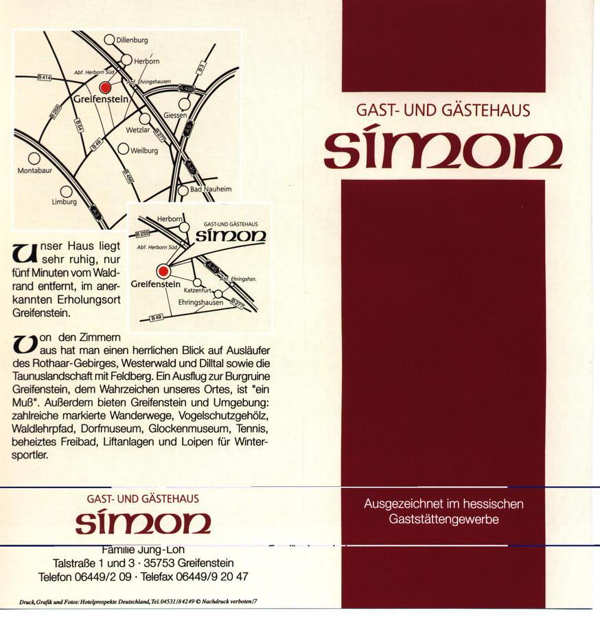 Gast- Und Gastehaus Simon Hotel Greifenstein Ngoại thất bức ảnh